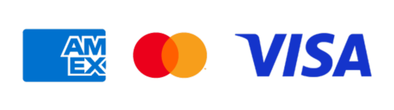 Payment methods we accept: American Express, Visa, Mastercard